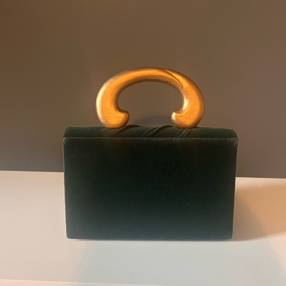 Vintage? (33years old) Lord and Taylor Green Velvet Purse - Picture 2 of 5